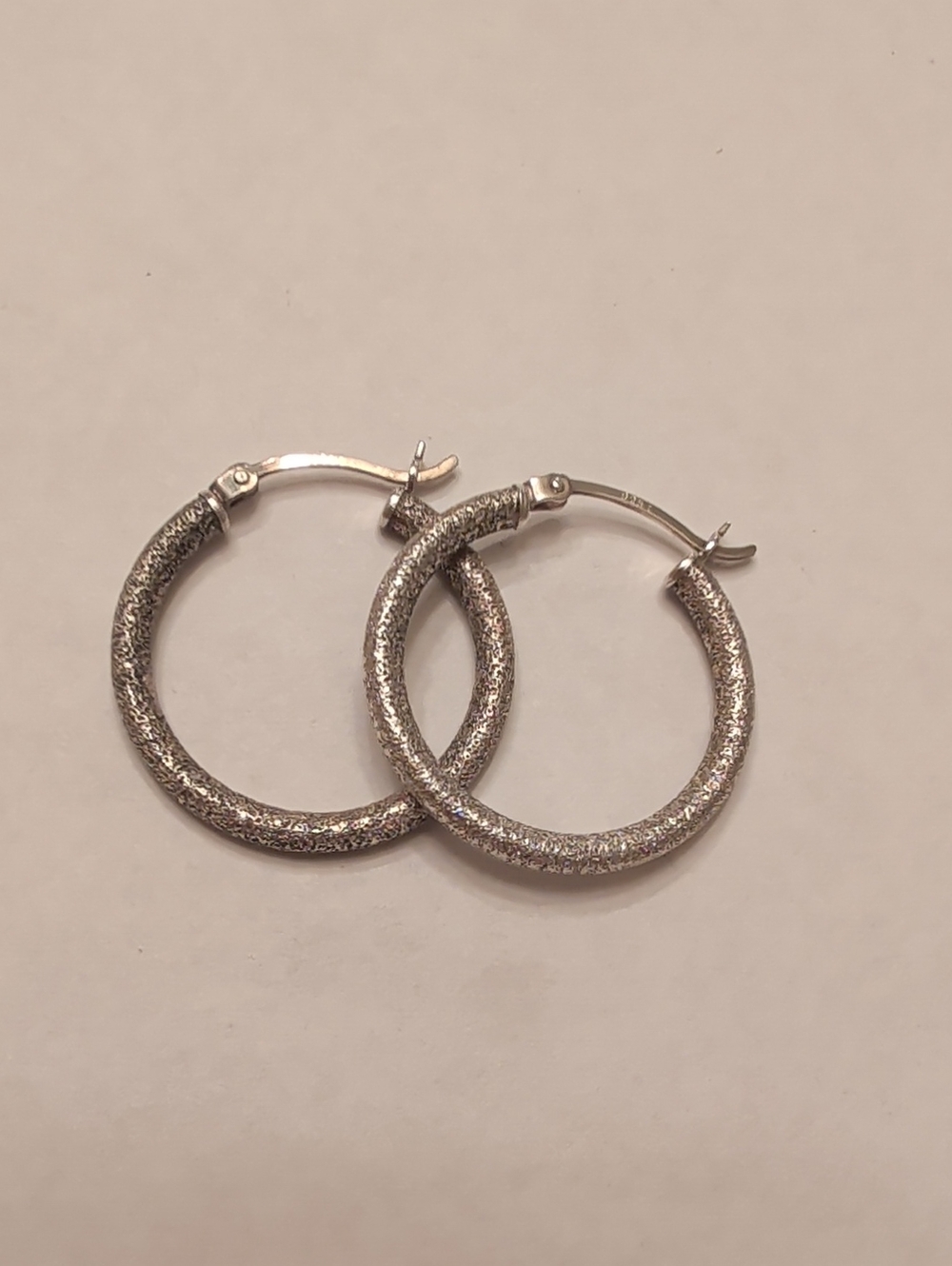 Sterling Silver Textured Hoop Earrings - Women's Jewelry